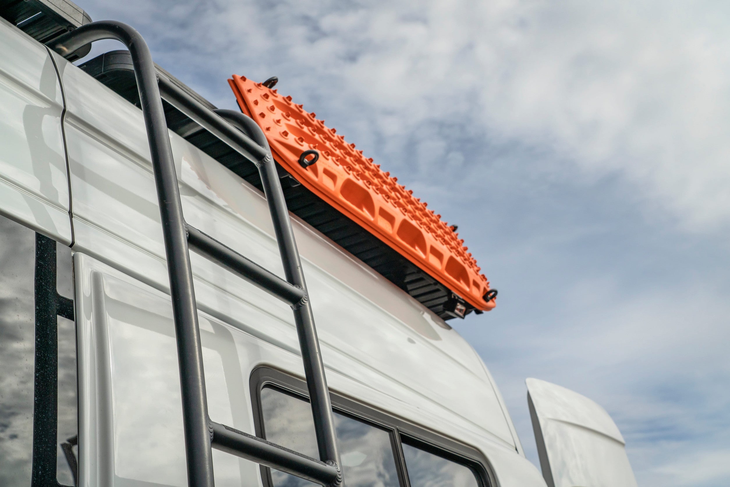 Sprinter van with ladder on the back
