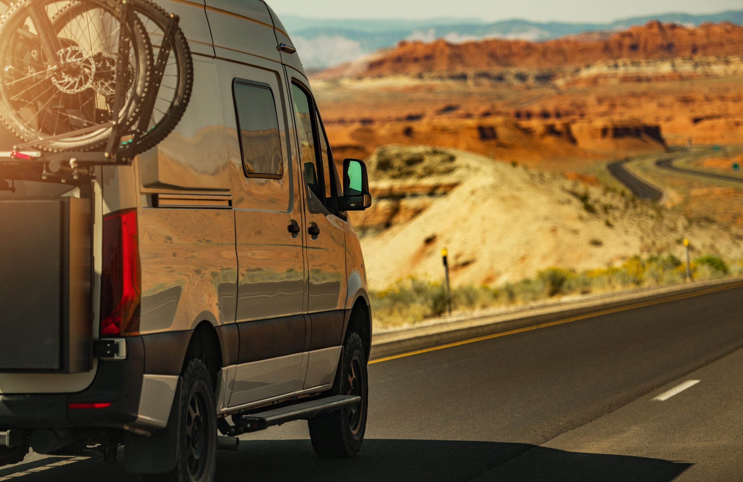 Sprinter van on the highway with mods