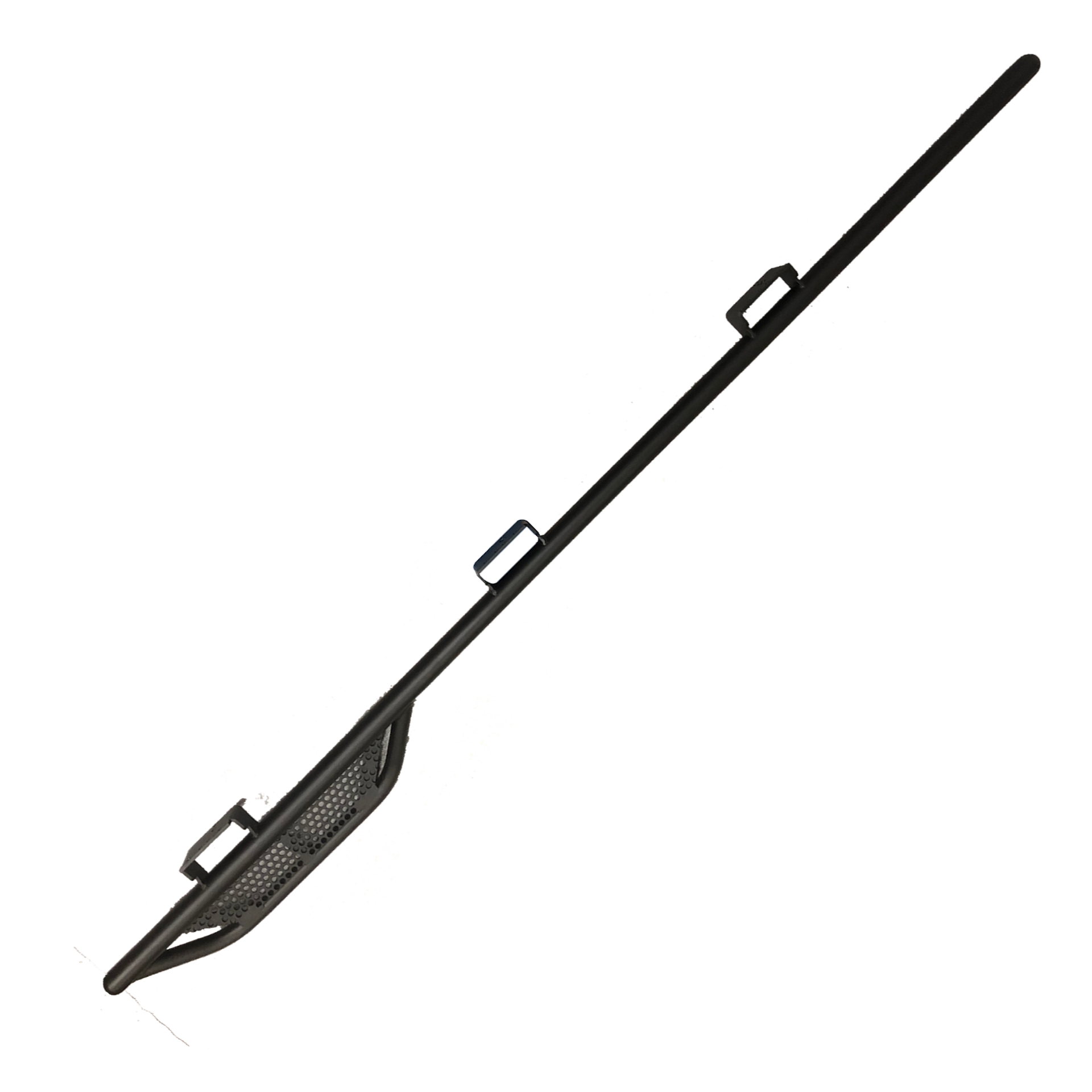 Uninstalled ROAMBUILT Mercedes Sprinter Driver Side Step laid out to display the full step, mounting brackets and locations
